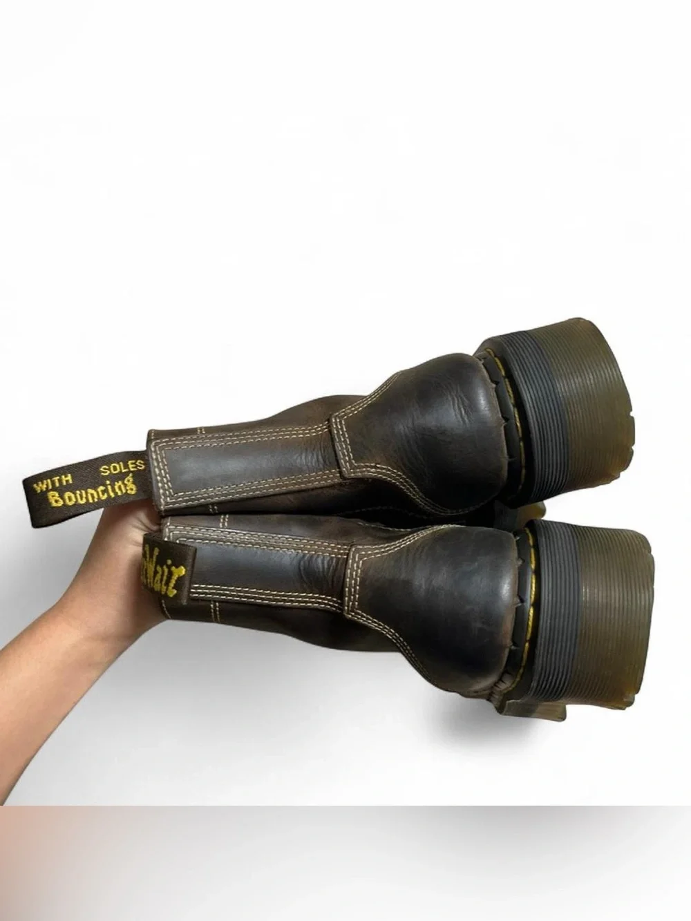 Dr. Martens Dark Brown Crazy Horse Jadon Leather Platform Lace-Up Boots
